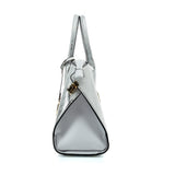 VK5607 WHITE - Simple Solid Color Tote Bag With Symmetrical Sequins Pattern Design