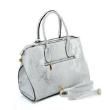 VK5607 WHITE - Simple Solid Color Tote Bag With Symmetrical Sequins Pattern Design