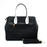VK5608 BLACK - Simple Solid Color Tote Bag With Sequins Design