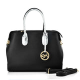 VK5608 BLACK - Simple Solid Color Tote Bag With Sequins Design