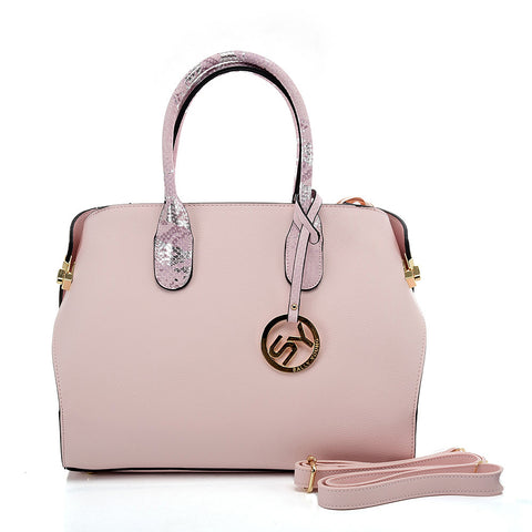 VK5608 PINK - Simple Solid Color Tote Bag With Sequins Design