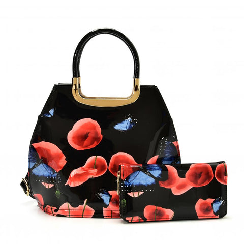 VK5625-BLACK Classic Style Pattern Charming Bags Set