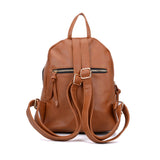 VK6014 Brown  - Casual Patchwork School Bag Student Backpack