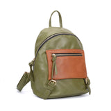 VK6014 Green  - Casual Patchwork School Bag Student Backpack