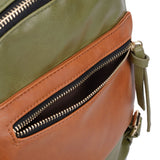 VK6014 Green  - Casual Patchwork School Bag Student Backpack