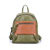 VK6014 Green  - Casual Patchwork School Bag Student Backpack