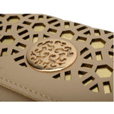 VKP1368-1 Beige -  Fashion Solid Hollow Out Sequined Wallet