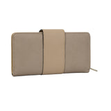 VKP1398 Beige - Fashion Women Metal Button Wallet