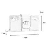 VKP1398 Beige - Fashion Women Metal Button Wallet