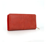 VKP1405 Red - Fashion Metal Button Solid Long Wallet