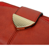 VKP1405 Red - Fashion Metal Button Solid Long Wallet