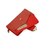VKP1405 Red - Fashion Metal Button Solid Long Wallet