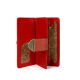 VKP1405 Red - Fashion Metal Button Solid Long Wallet