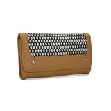 VKP1420 Apricot  -  Fashion Wave Point Rivet Wallet