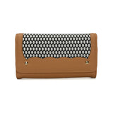 VKP1420 Apricot  -  Fashion Wave Point Rivet Wallet