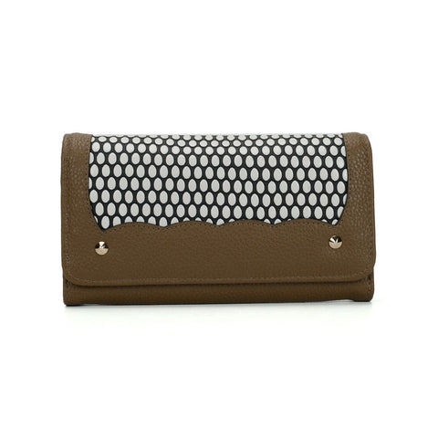VKP1420 Green  -  Fashion Wave Point Rivet Wallet
