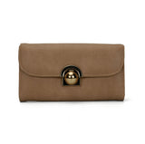 VKP1425 Beige  -Elegant Women Metal Button Wallet