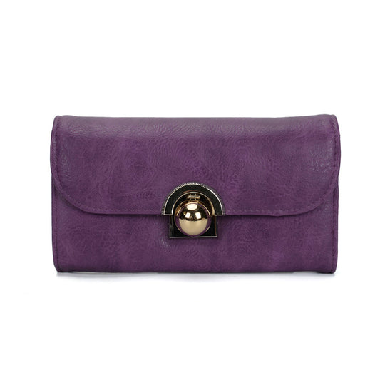 VKP1425 Purple  -Elegant Women Metal Button Wallet