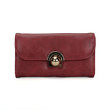 VKP1425 Red  -Elegant Women Metal Button Wallet