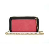 VKP1431 Fushia  - Rivet Bow Decoration Metal Chain Wallet