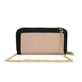 VKP1431 Pink  - Rivet Bow Decoration Metal Chain Wallet