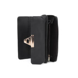 VKP1433 Black - Women Fashion Metal Button Long Wallet