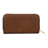 VKP1433 Brown - Women Fashion Metal Button Long Wallet