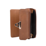 VKP1433 Brown - Women Fashion Metal Button Long Wallet