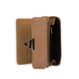 VKP1433 Khaki - Women Fashion Metal Button Long Wallet