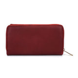 VKP1433 Red - Women Fashion Metal Button Long Wallet