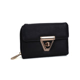VKP1434 Black - Women Fashion Metal Button Wallet