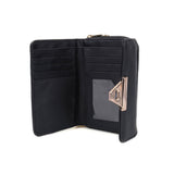 VKP1434 Black - Women Fashion Metal Button Wallet