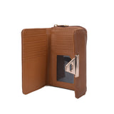 VKP1434 Brown - Women Fashion Metal Button Wallet