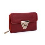 VKP1434 Red - Women Fashion Metal Button Wallet