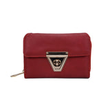 VKP1434 Red - Women Fashion Metal Button Wallet
