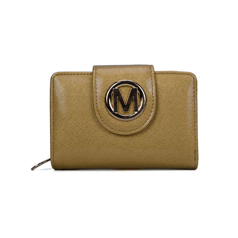 VKP1442 Gold - Women Solid Zipper Smooth Fashion Wallet