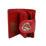 VKP1442 Red - Women Solid Zipper Smooth Fashion Wallet
