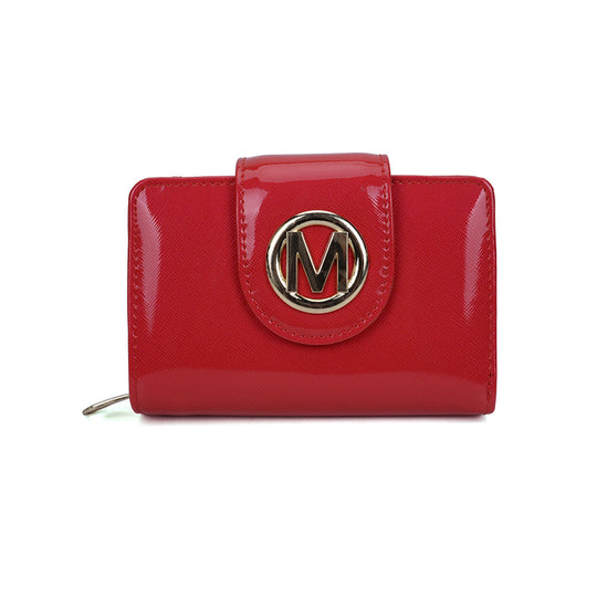 VKP1442 Red - Women Solid Zipper Smooth Fashion Wallet