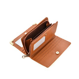 VKP1445 Earth yellow - Fashion Women Solid Metal Trims Wallet