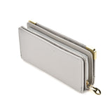 VKP1445 Grey - Fashion Women Solid Metal Trims Wallet