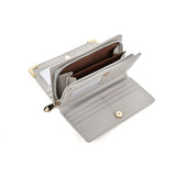 VKP1445 Grey - Fashion Women Solid Metal Trims Wallet