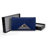 VKP1456 Blue - Hasp Snakeskin Pattern Women Wallet
