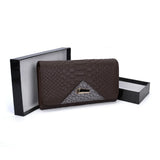 VKP1456 Coffee - Hasp Snakeskin Pattern Women Wallet