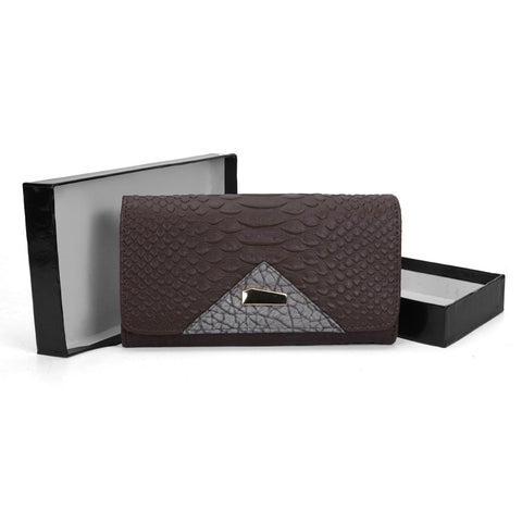 VKP1456 Coffee - Hasp Snakeskin Pattern Women Wallet