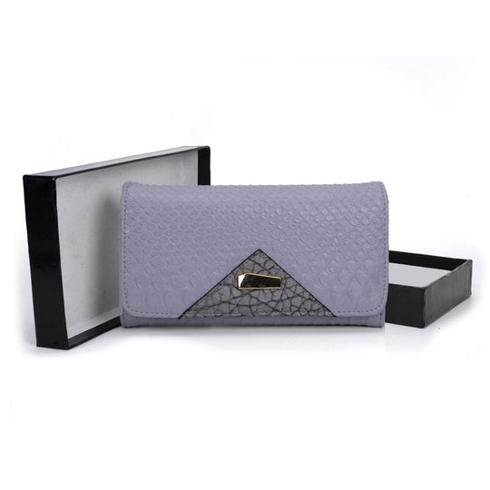 VKP1456 Light purple - Hasp Snakeskin Pattern Women Wallet