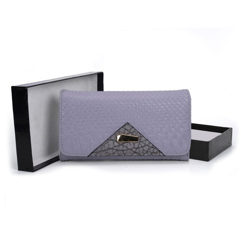 VKP1456 Light purple - Hasp Snakeskin Pattern Women Wallet