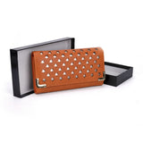 VKP1457 Orange - Fashion Women Star Pattern Metal Trim Wallet