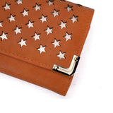 VKP1457 Orange - Fashion Women Star Pattern Metal Trim Wallet