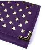VKP1457 Purple - Fashion Women Star Pattern Metal Trim Wallet