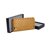 VKP1457 Yellow - Fashion Women Star Pattern Metal Trim Wallet